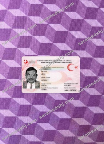 Turkey residence permit photolook FRONT